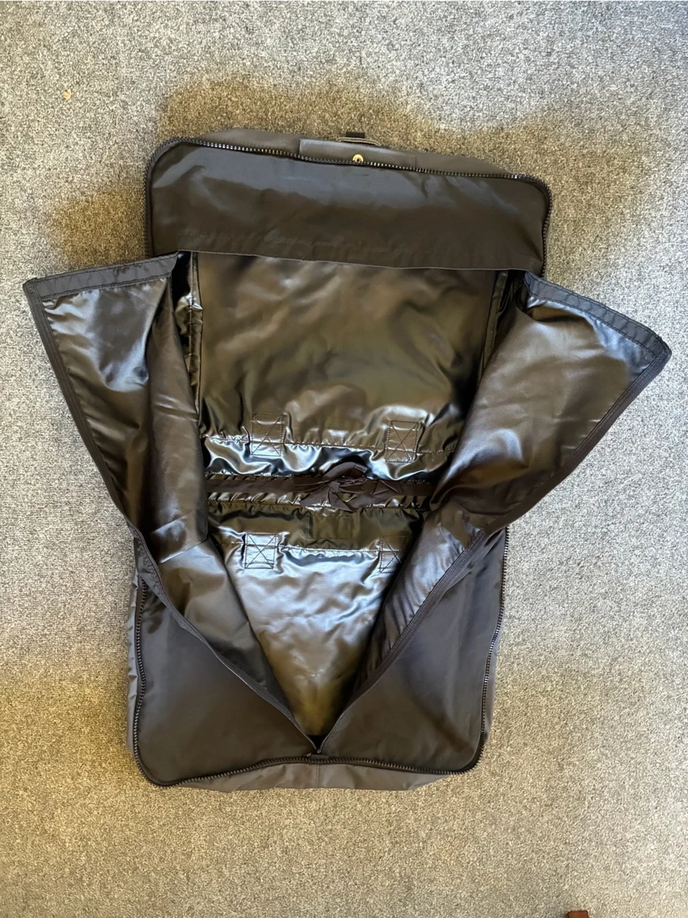 Lands' End lighthouse Black/Gray Garment Bag with Shoulder Strap